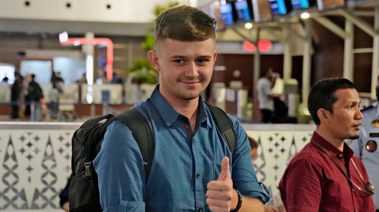 Australian national Bodhi Mani Risby-Jones from Queensland gives a thumb...