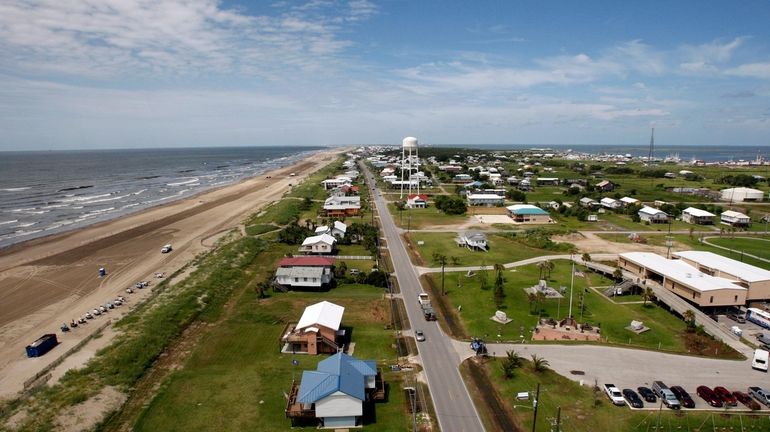 Louisiana State Highway 1 is seen from above Grand Isle,...