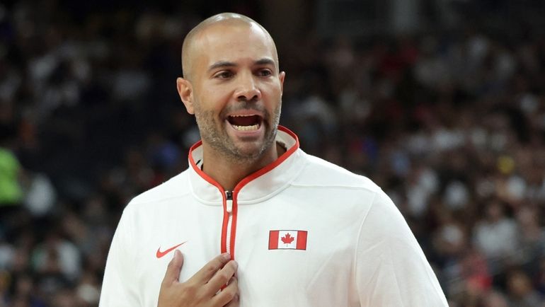 Canada head coach Jordi Fernandez gestures in the first half of...