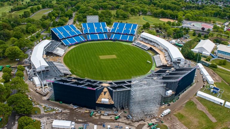 The International Cricket Stadium, shown under construction in Eisenhower Park...