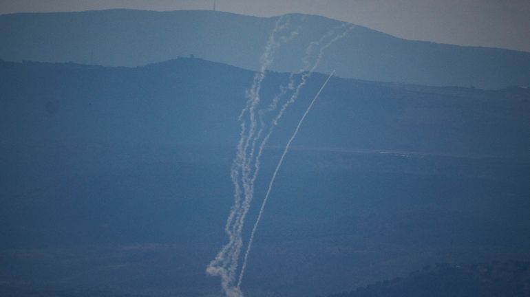 Israeli Iron Dome air defense system fires to intercept a...