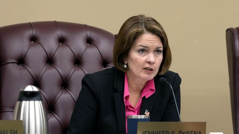 North Hempstead Town Supervisor Jennifer DeSena speaks during a town...