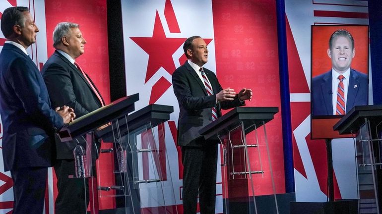 From left, Republican candidates for governor Rob Astorino, Harry Wilson,...