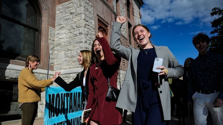 Youth plaintiffs in the climate change lawsuit, Held vs. Montana,...