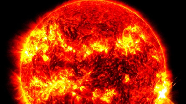 This image provided by NASA's Solar Dynamics Observatory shows a...