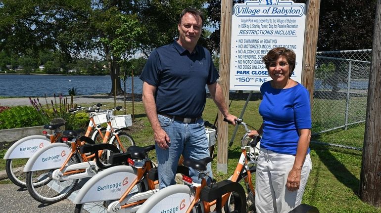 Frank Wefering, left, director of sustainability at Greenman-Pedersen, and Rosemary...