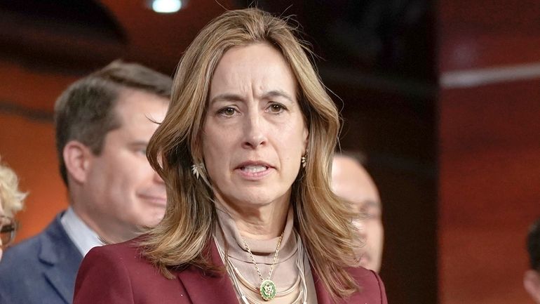 Rep. Mikie Sherrill, D-N.J., speaks during a news conference on...