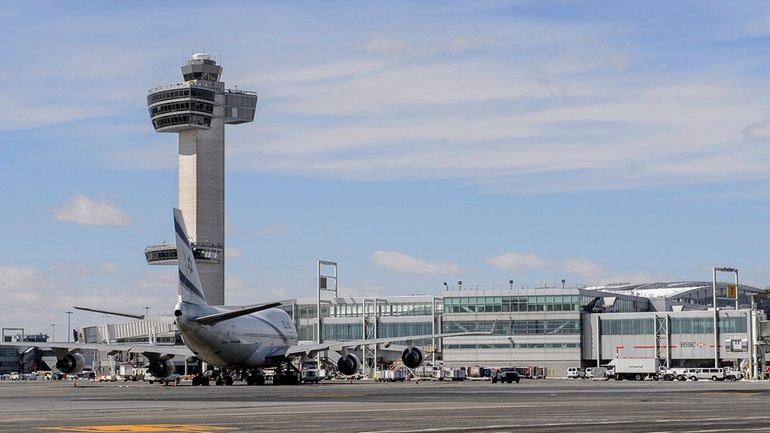 Planes on the tarmac at JFK airport.