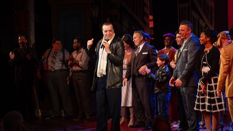 Chazz Palminteri congratulated the cast during Saturday's curtain call for...