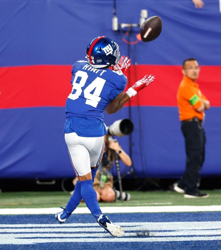 Carolina Panthers running back Camerun Peoples (32) warms up before an NFL  pre-season football game against the New York Giants on Friday, Aug. 18,  2023, in East Rutherford, N.J. (AP Photo/Rusty Jones