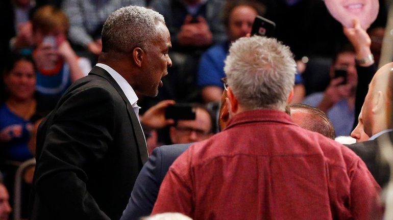 Former New York Knick Charles Oakley gets involved in an...