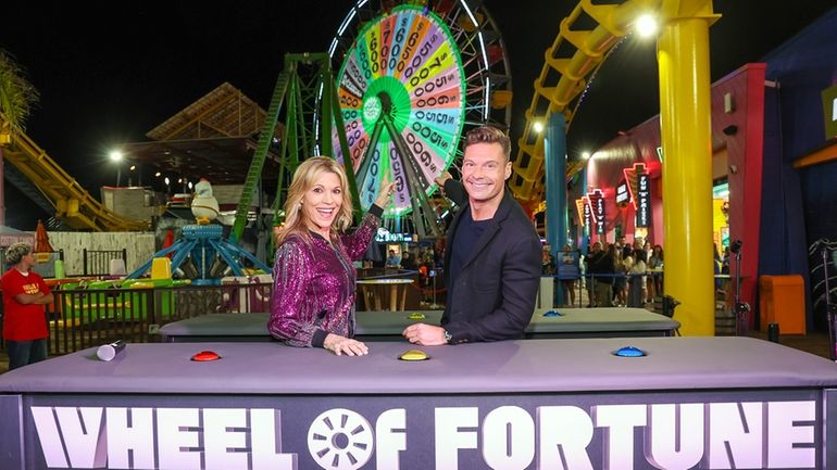 Vanna White and Ryan Seacrest attend a "Wheel of Fortune" event...