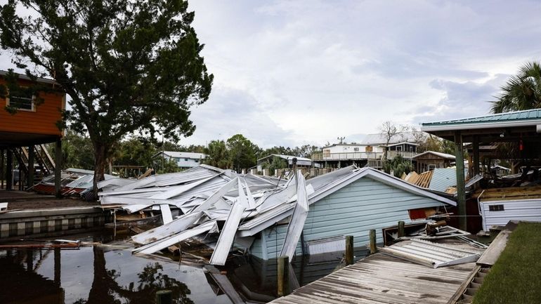 A canal in Horseshoe Beach, Florida, on Aug. 31 after Hurricane Idalia...