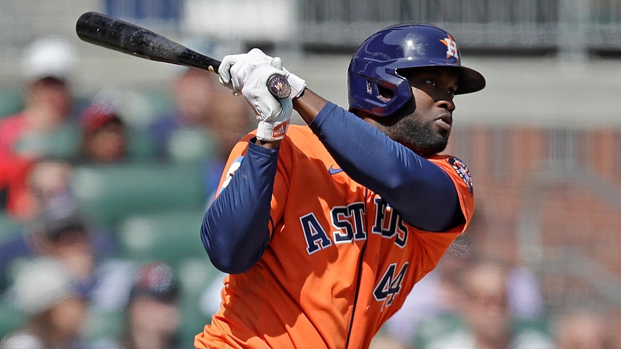 Astros slugger Yordan Alvarez out of lineup with neck pain - Newsday