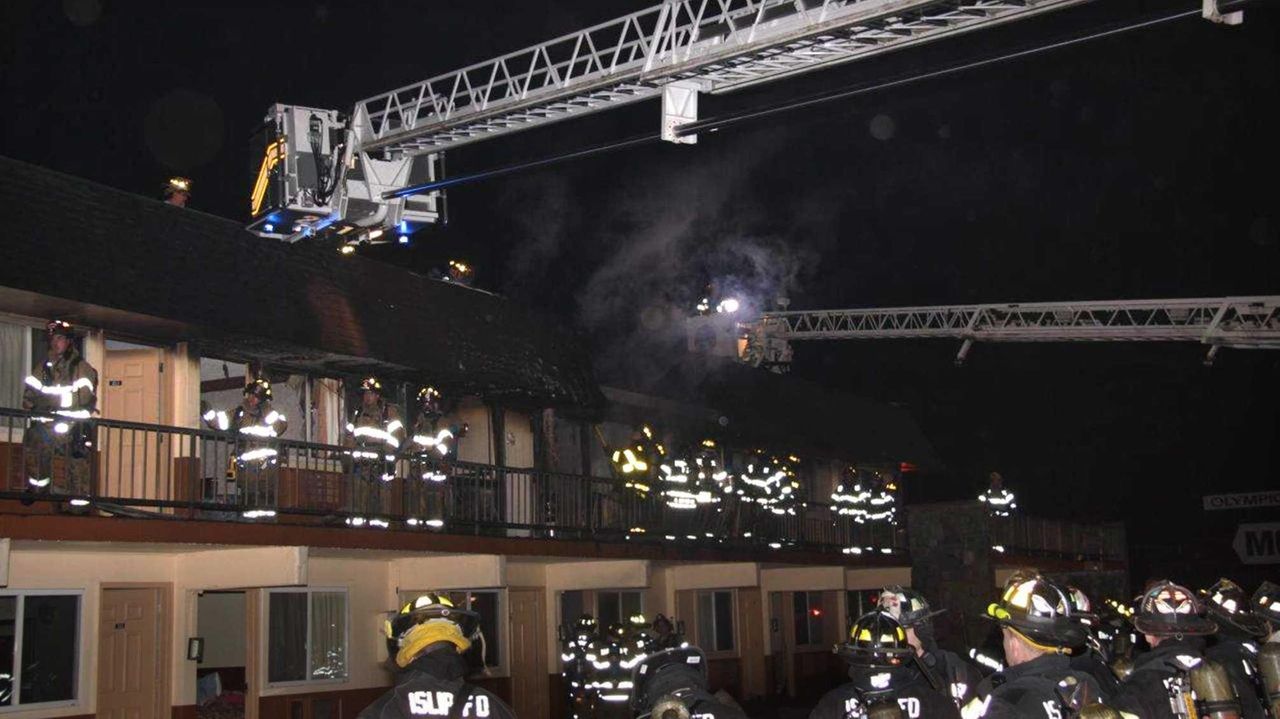 Fire at Olympic Motor Lodge in Hauppauge Newsday