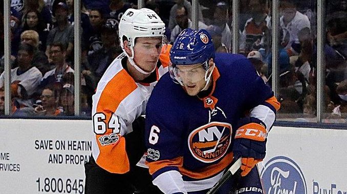 New York Islanders defenseman Ryan Pulock (6) looks to pass during
