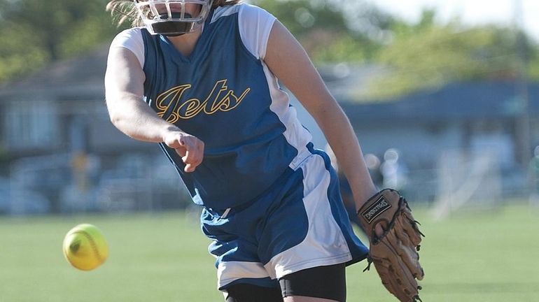 East Meadow pitcher #18 Lindsay McKillop during the game against...