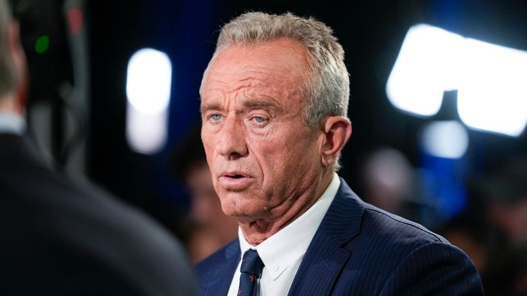 Robert F. Kennedy, Jr. in the spin room after a...