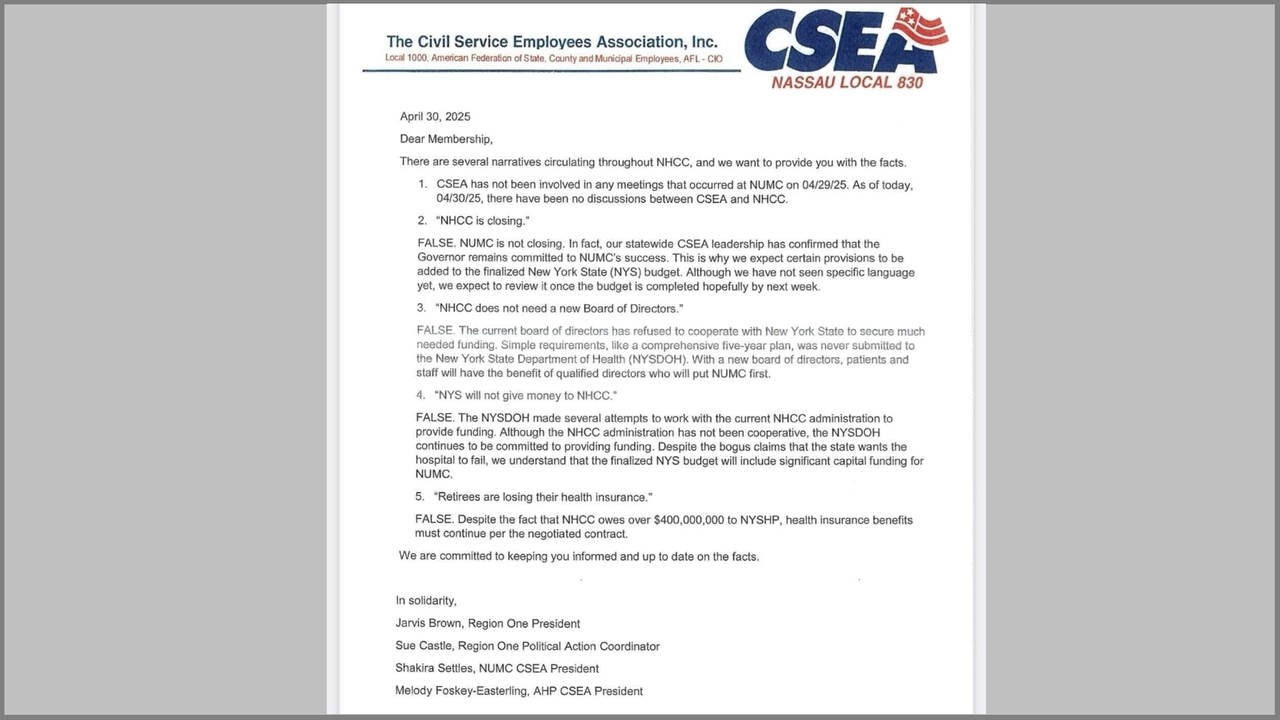 CSEA battles NUMC misinformation - Newsday