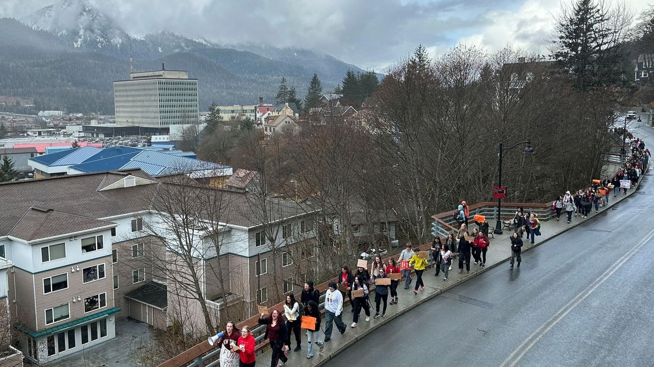 Students walk out of schools across Alaska to protest the governor's ...