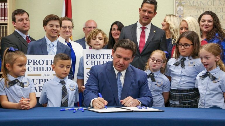 Florida Gov. Ron DeSantis signs the Parental Rights in Education...