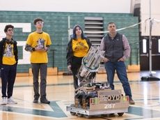 Floyd's robotics club builds device to launch shirts at sporting events