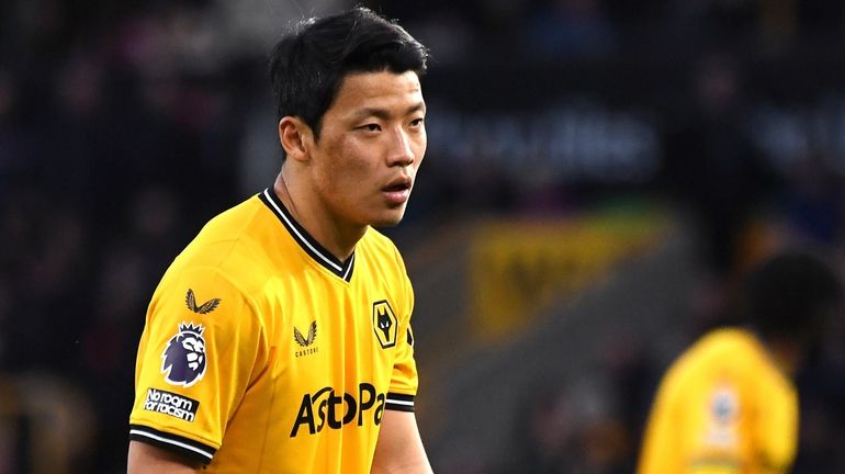 Wolverhampton Wanderers' Hwang Hee-chan attends the English Premier League soccer...