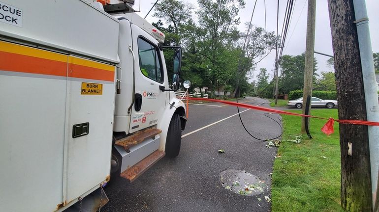 PSEG truck on Pulaski Road in Huntington Station on Tuesday,...