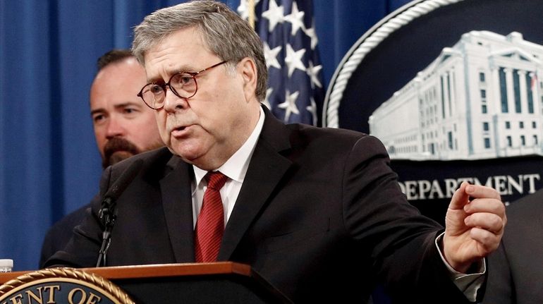 Attorney General William Barr on April 18 at the Department...