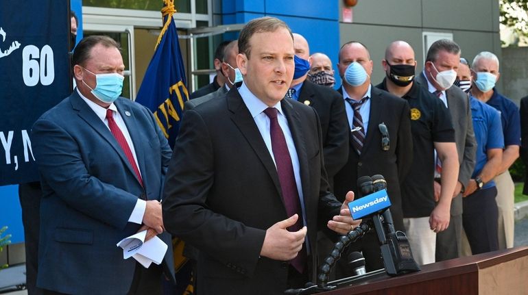 Rep. Lee Zeldin in Brentwood on Aug. 11.