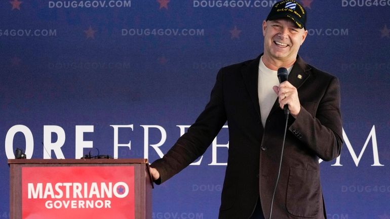 Pennsylvania Republican gubernatorial candidate Doug Mastriano speaks during a campaign...