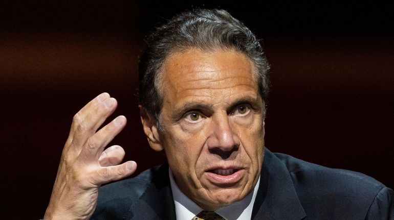 Gov. Andrew M. Cuomo speaks during a press briefing held...