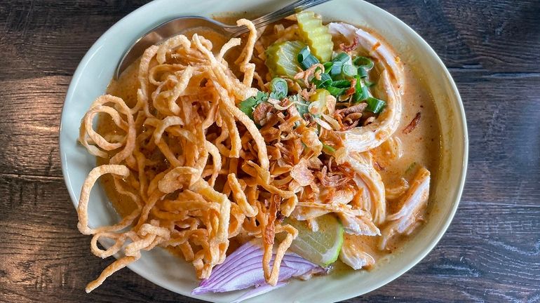 Khao soi, a Thai-style noodle soup, at Thai Ramen & Bubble...