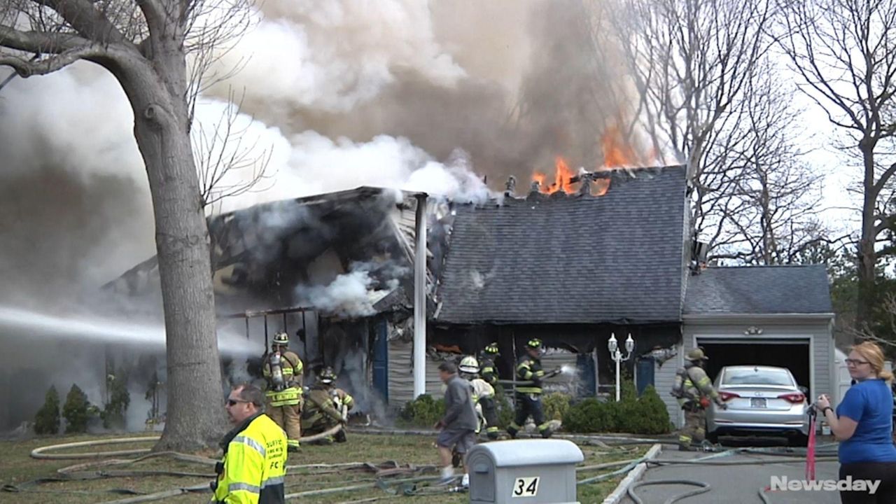 Official Centereach home collapses during fire Newsday