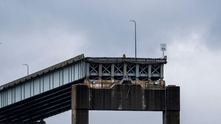 A section of the damaged and collapsed Francis Scott Key...