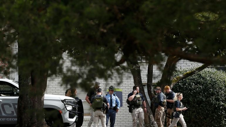 University of Georgia police along with Athens-Clarke County police, Georgia...