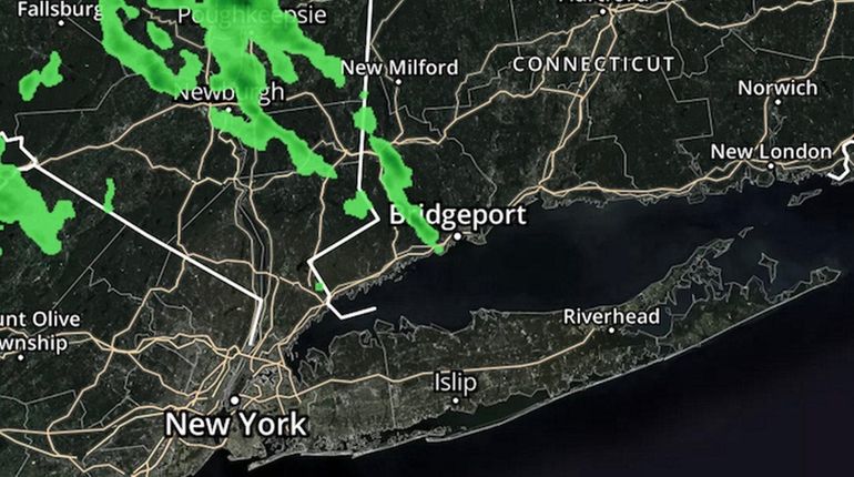 A radar map of Long Island and the surrounding region...