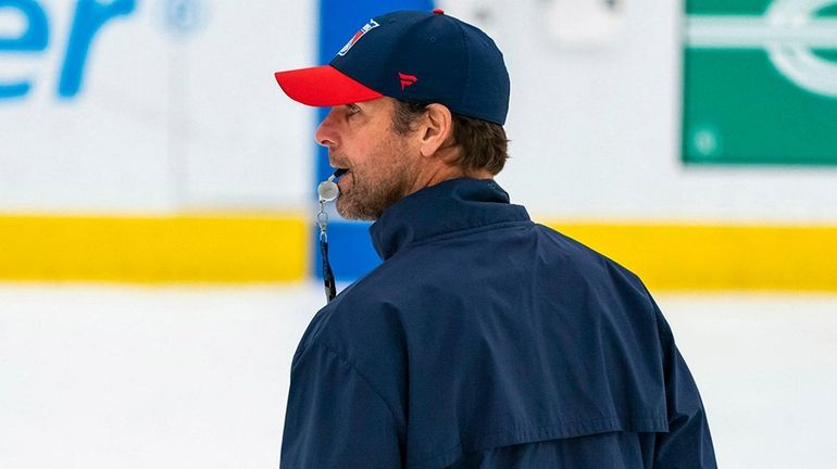 Rangers head coach David Quinn at training camp on July...