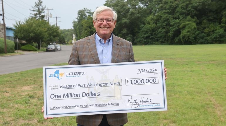 Port Washington North Mayor Robert Weitzner stands Monday where a...