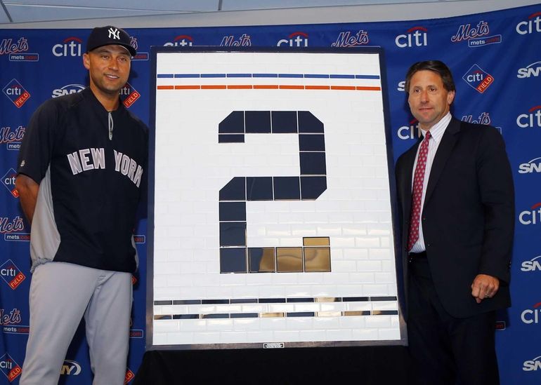 Rays present Derek Jeter with framed Don Zimmer jersey