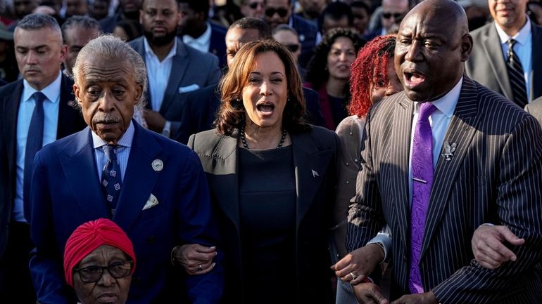 The Rev. Al Sharpton, Vice President Kamala Harris and Attorney...