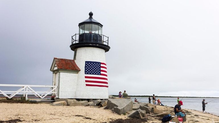 Brant Point Light, a lighthouse located on the harbor of...