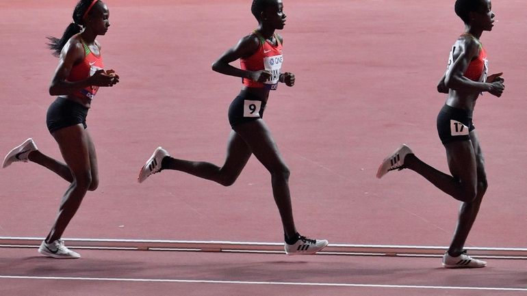 Hellen Obiri, Rosemary Monica Wanjiru and Agnes Jebet Tirop, from...