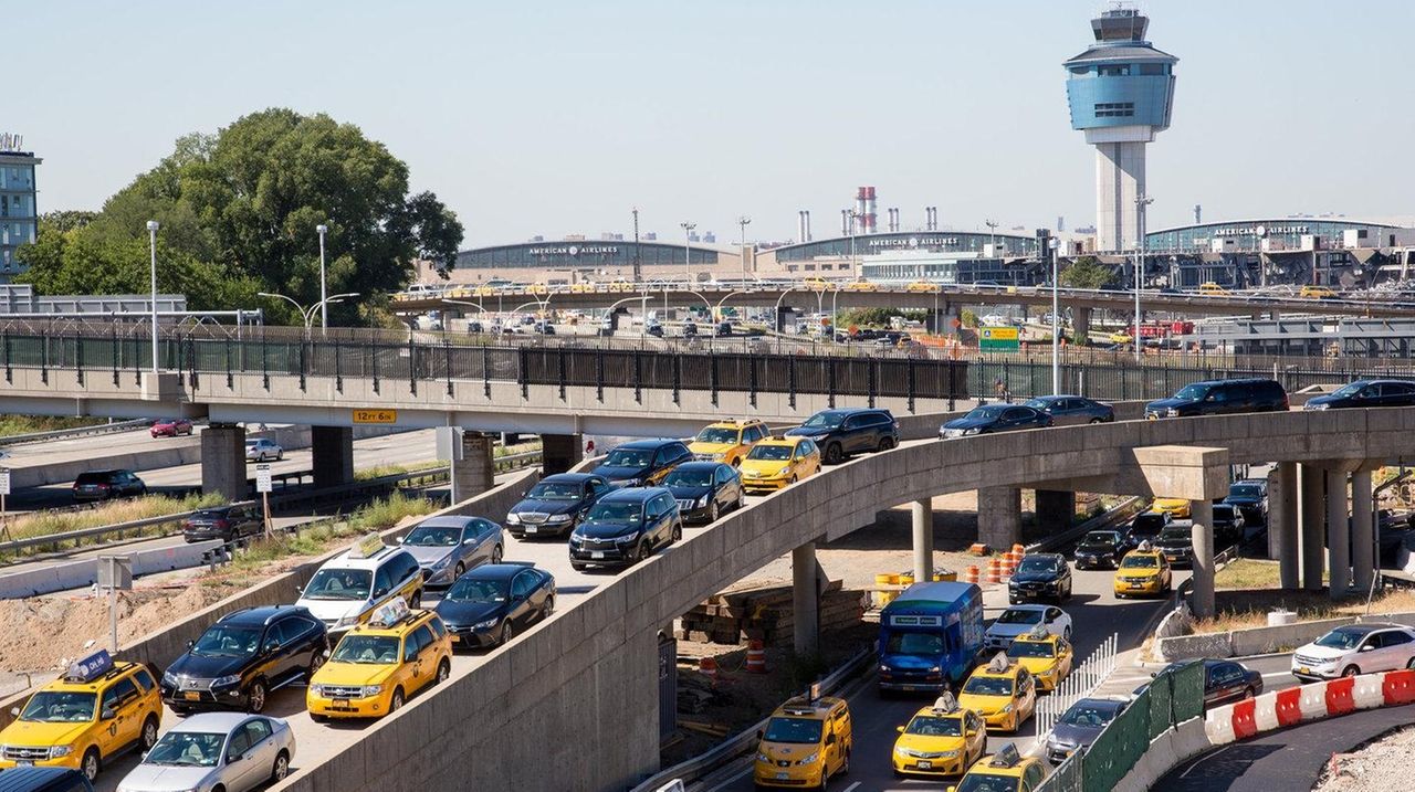 Queens, Grand Central Parkway. New York. Editorial Stock Photo