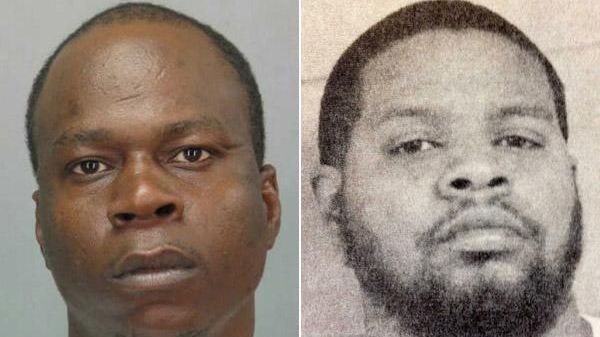 Christopher Evans, 29, left, and Angelo Brown, 35, right, both...