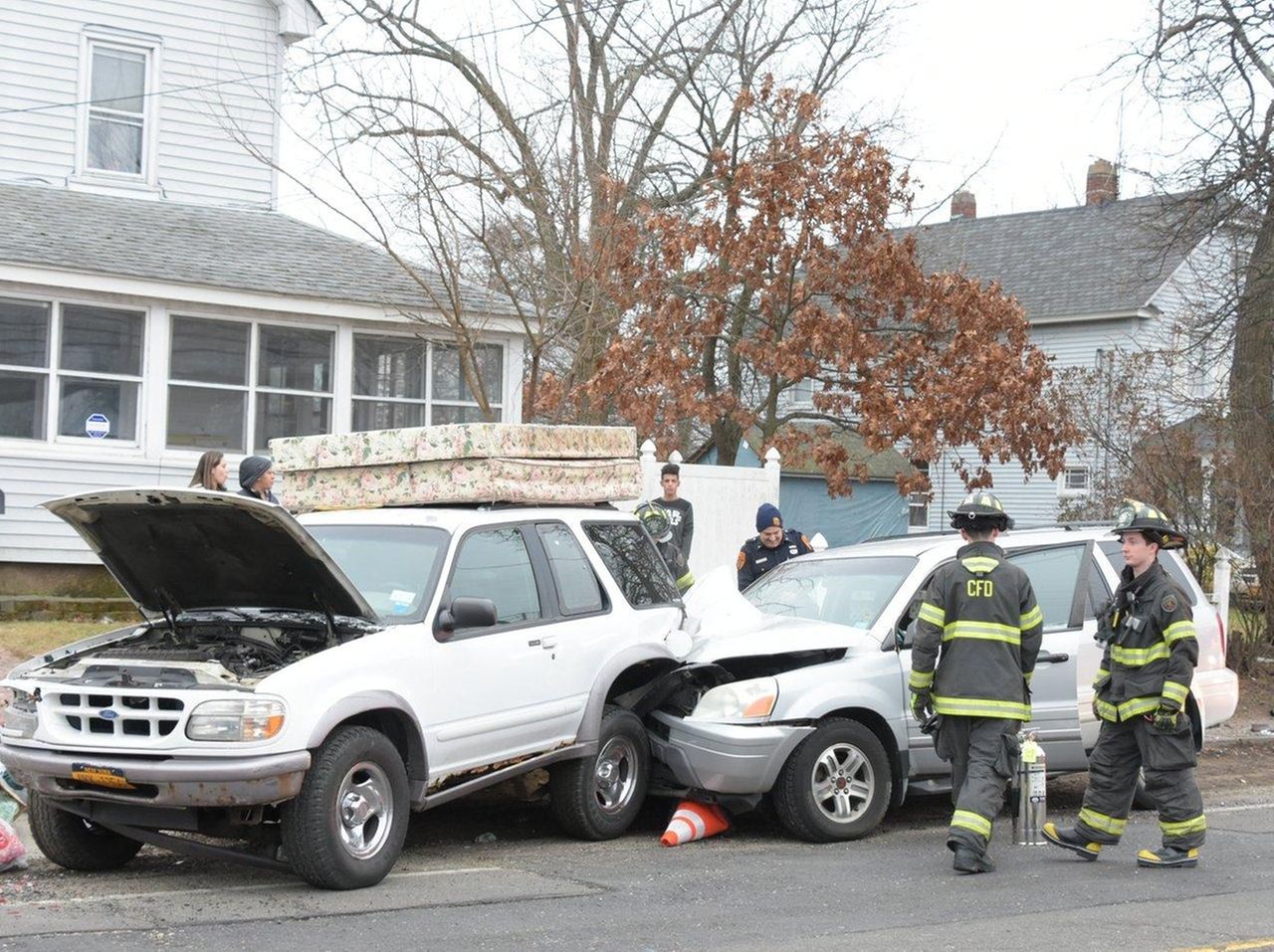 Driver, pedestrian hurt in Copiague crash, police say Newsday