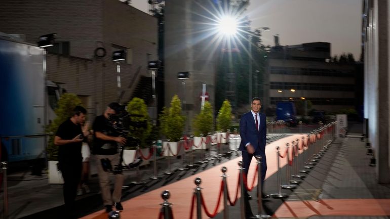 Spain's Prime Minister and Socialist candidate Pedro Sanchez arrives at...