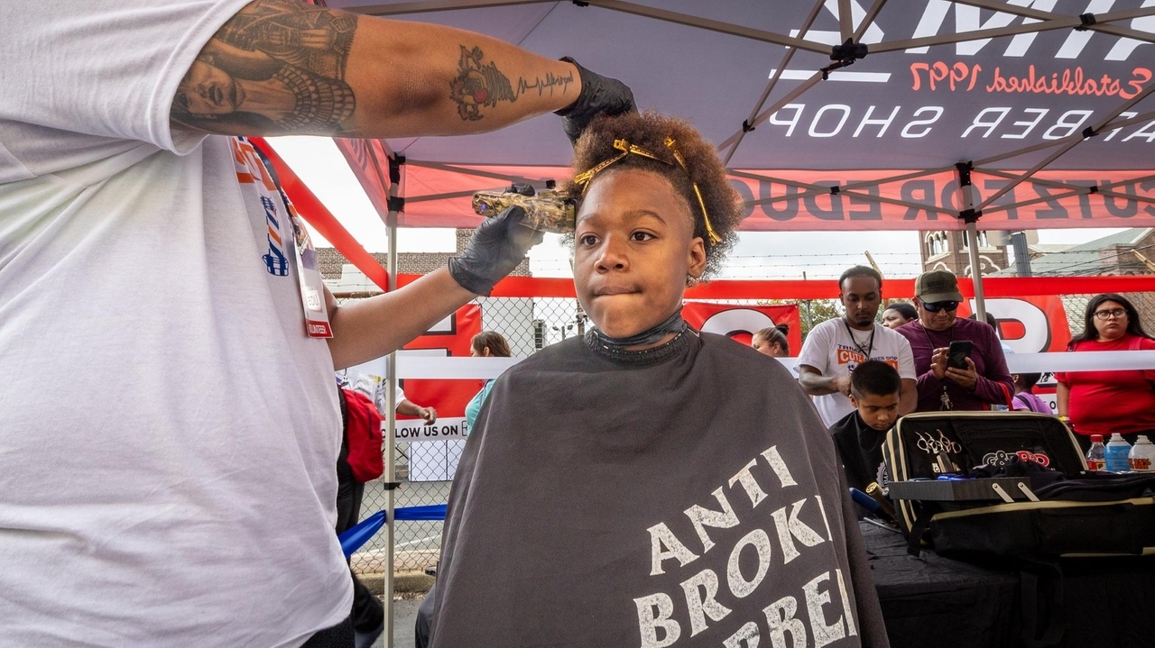 Cutz for Education gives hundreds of kids confidence boost with haircuts, school supplies