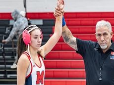 First for girls wrestling! Dual meet in Nassau, pin by Syosset's Palumbo