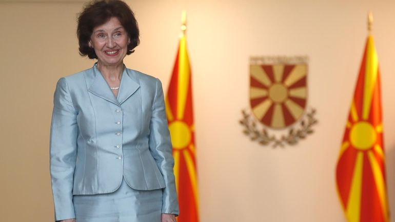 Gordana Siljanovska Davkova, the new President of North Macedonia poses...